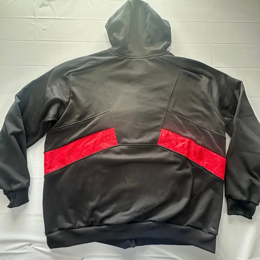 Adidas NC State Wolfpack Full Zip Hoodie Mens 2XL Black Red Tuffy Wolf Fleece